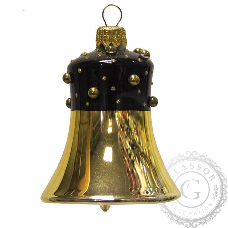 Glossy bell black with golden stones
