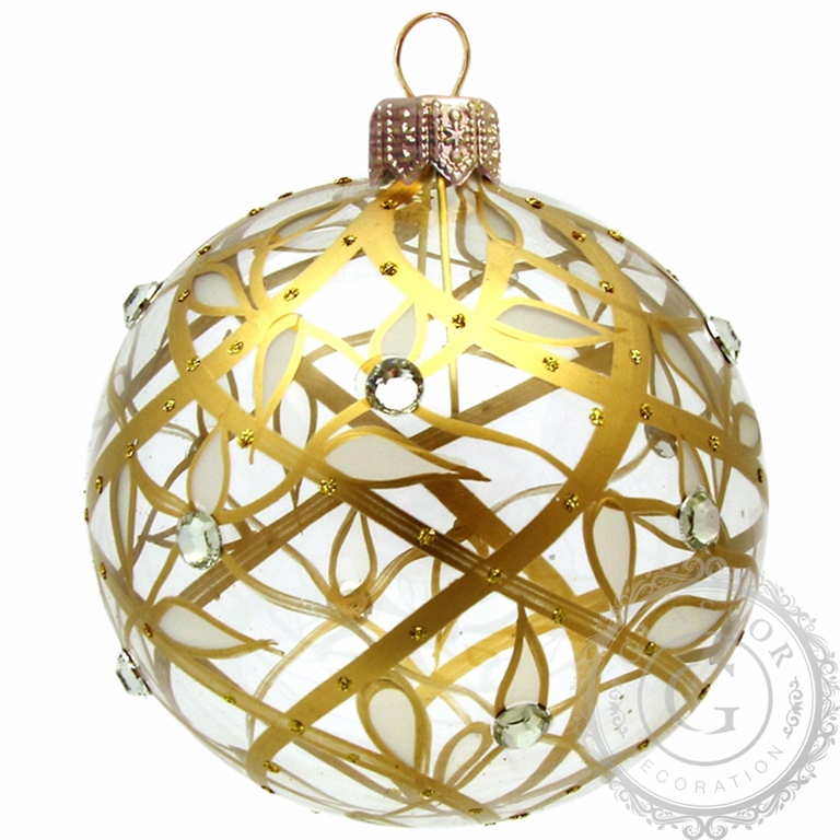 Christmas ball clear with gold decor
