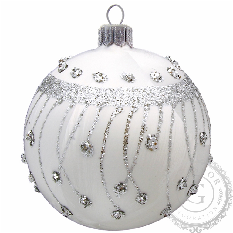 Christmas ball white icelack with decor