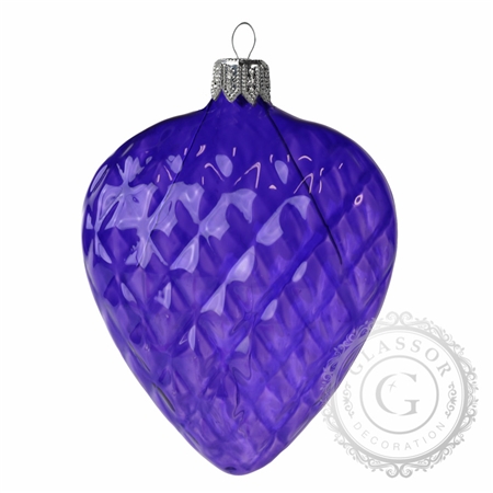 Purple glass heart ornament