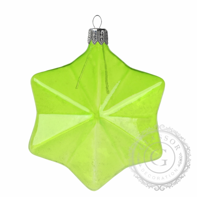 Transparent green Christmas star ornament