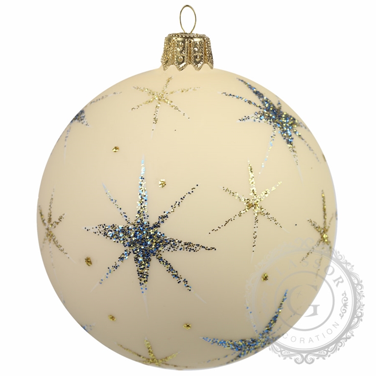 Bauble with blue and gold stars