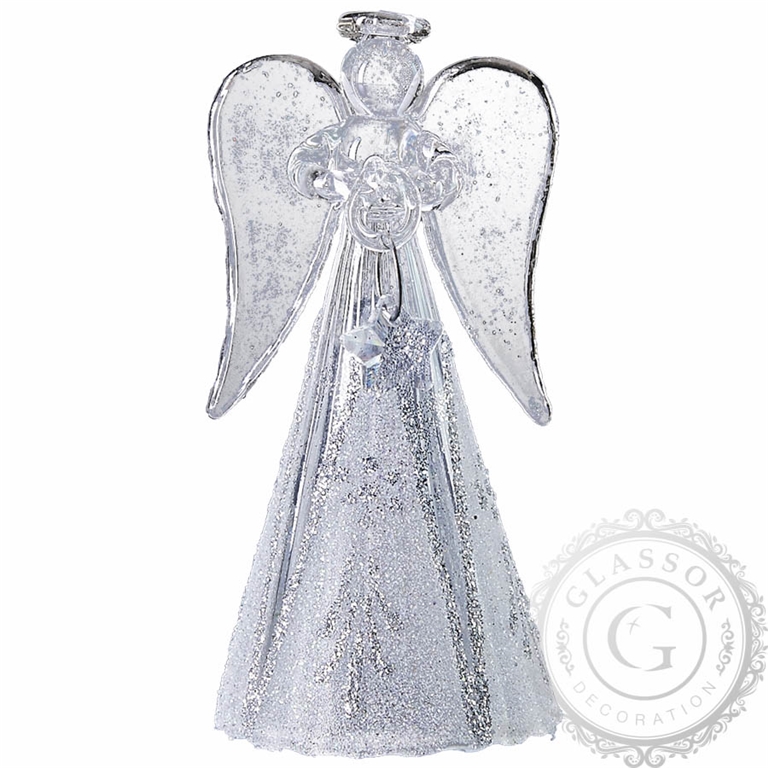 Clear/frosted glass Angel with wings
