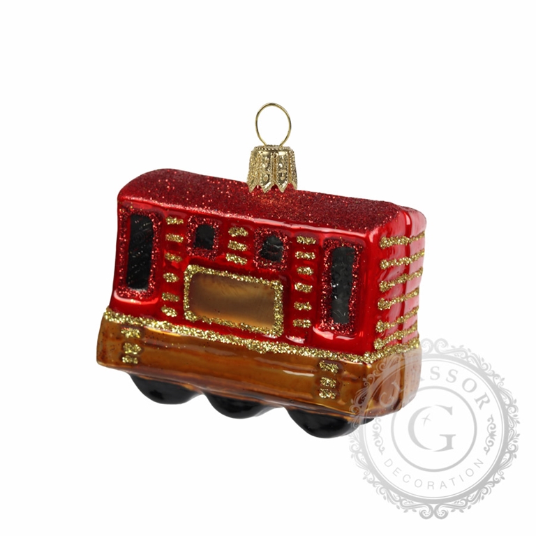 Red carriage Christmas ornament
