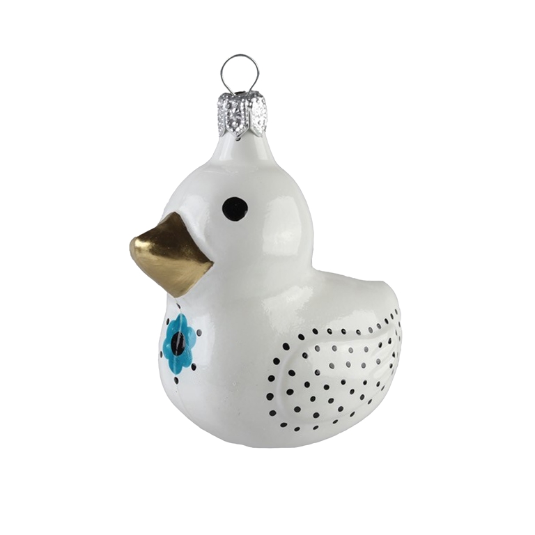 Porcelain duck with a flower