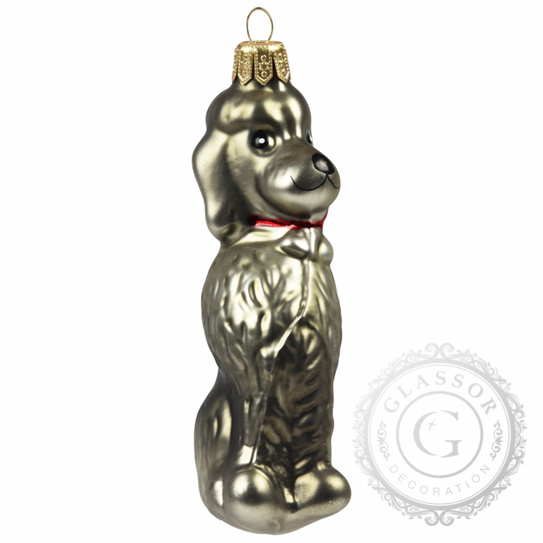 Gray poodle ornament
