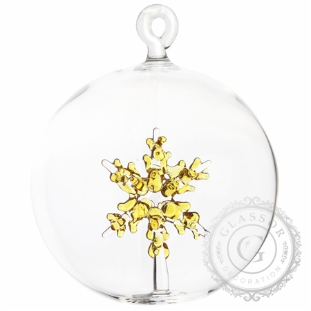 Bauble with yellow snowflake