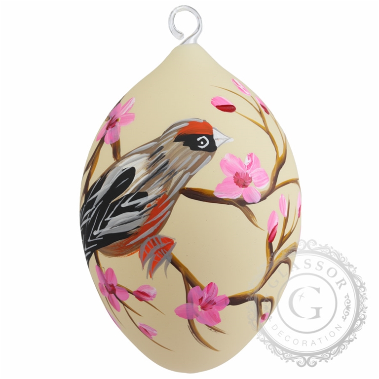 Easter egg with painted bird