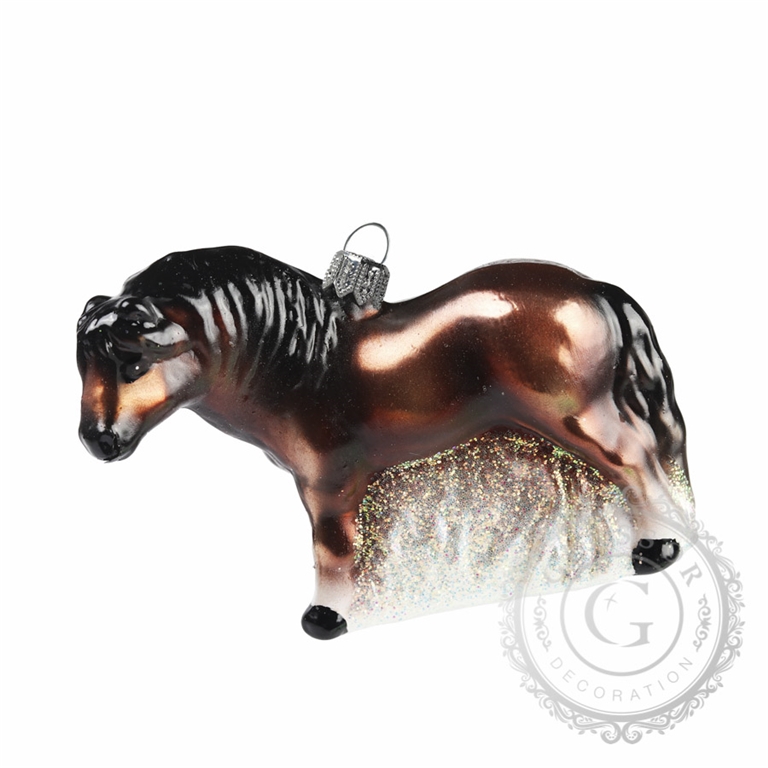 Dark brown glass horse decoration