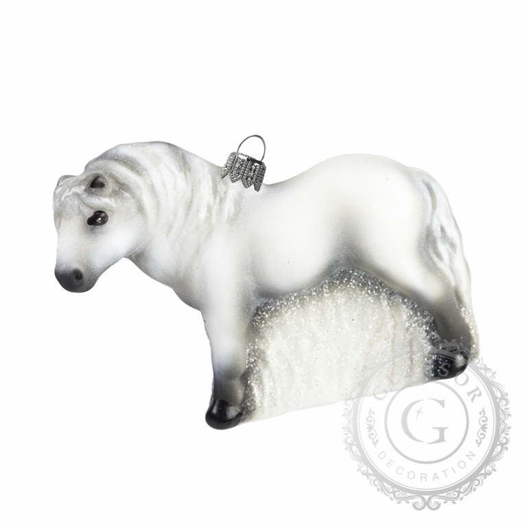 Gray glass horse decoration