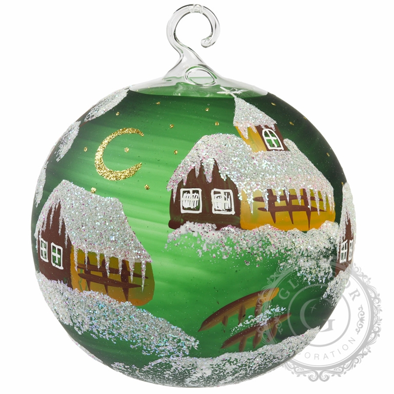 Green Christmas bauble with tea light holder
