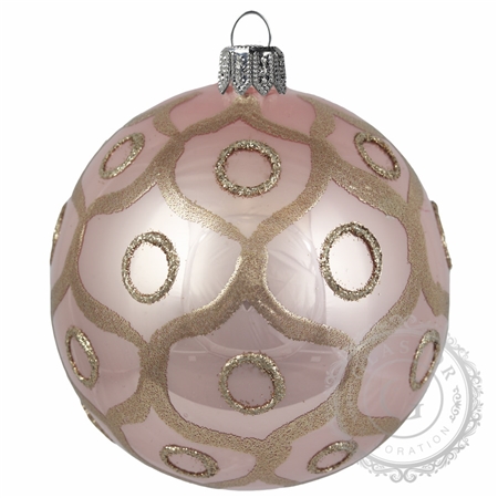 Pink ball with gold decor and gold sprinkles