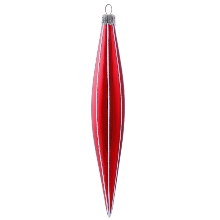 Red glossy drop with vertical stripes