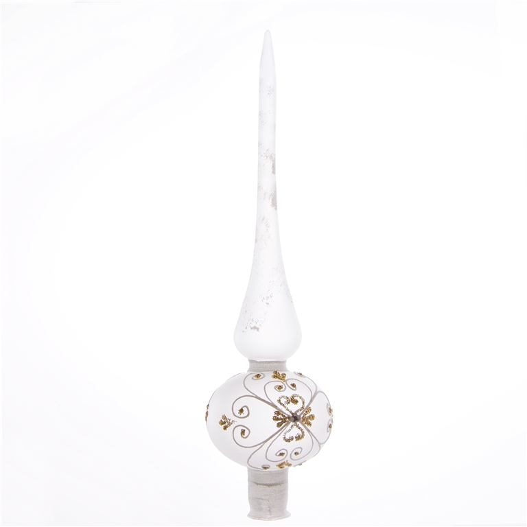 Transparent white tree topper with gold décor