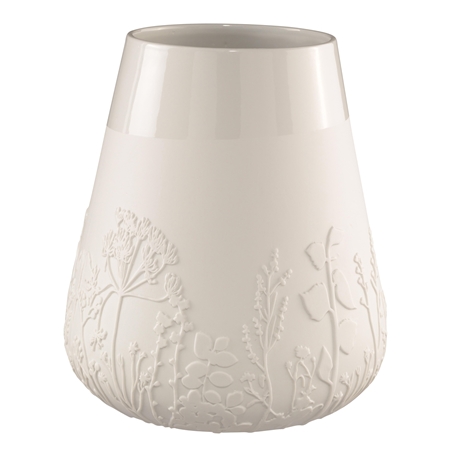 Porcelain vase with meadow flowers decoration