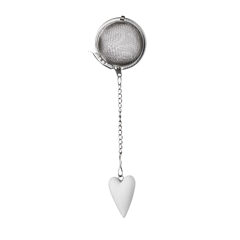 Tea strainer white heart