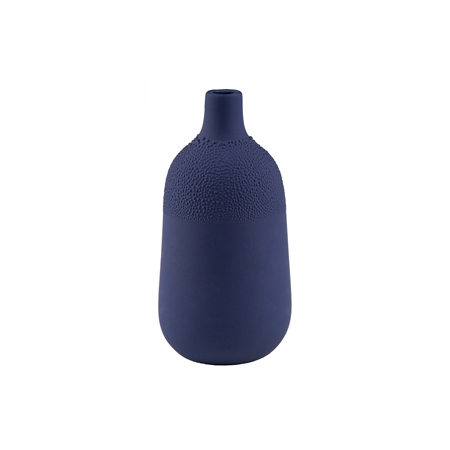 Indigo porcelain vase with droplets