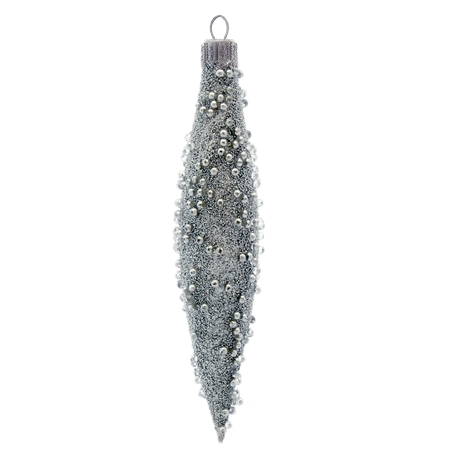 Silver drop with beads