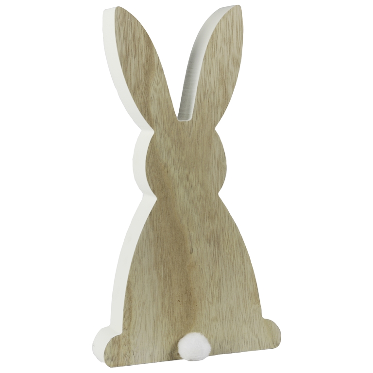 Wooden hare with a pompom tail