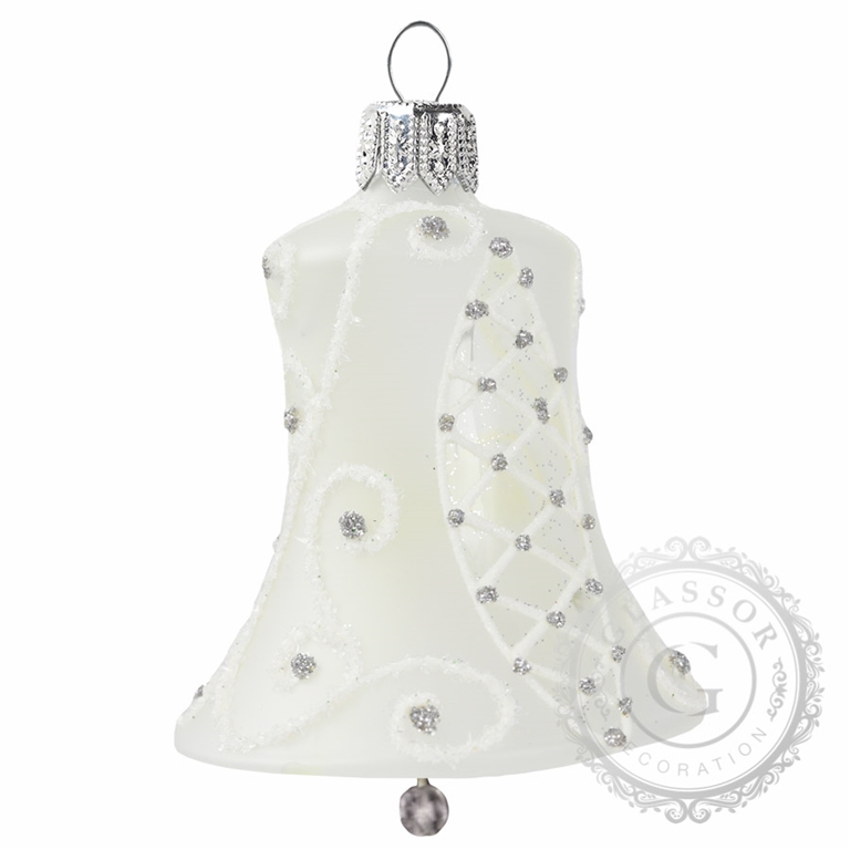 Clear matt bell with white décor