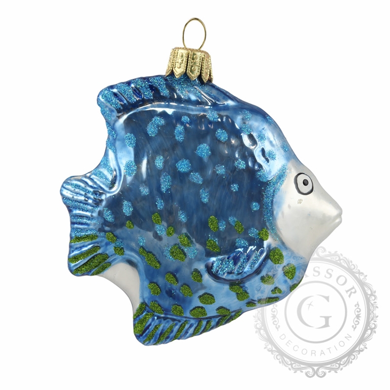 Blue-green glass fish