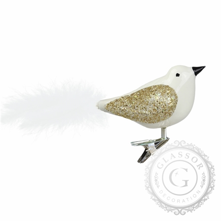 White bird with golden feathers