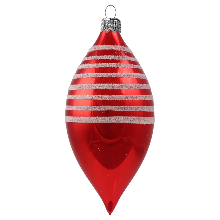 Glossy red olive with stripes décor