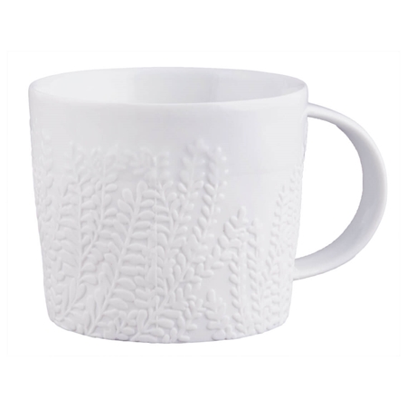 Porcelain mug with ferns