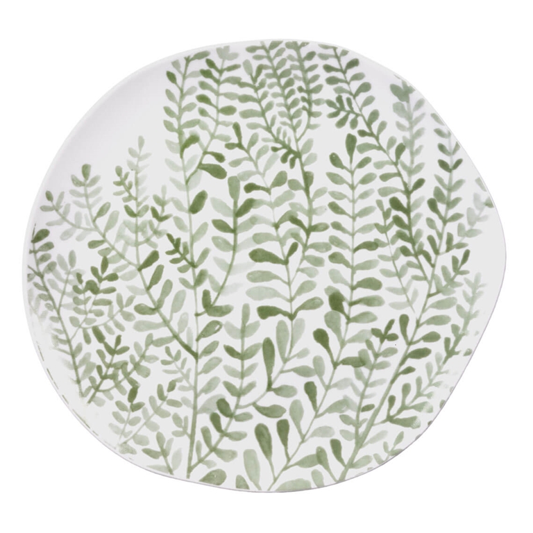 Dessert plate with ferns décor