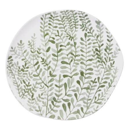 Dessert plate with ferns décor
