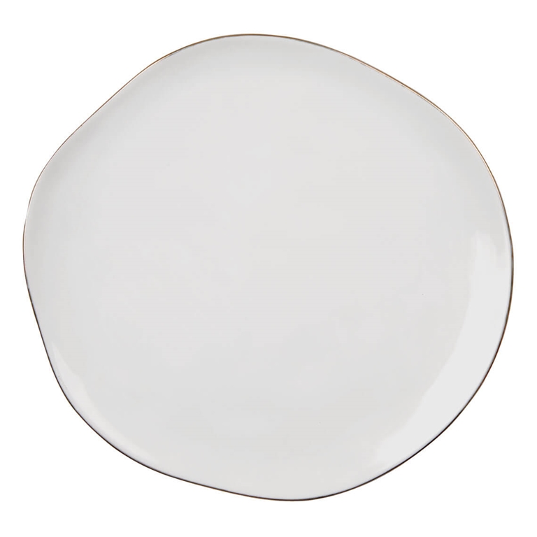 Large plate with golden edge