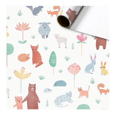 Wrapping paper animal themed - roll