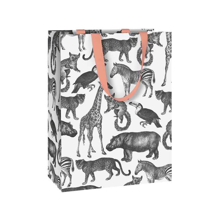Black & white zoo gift bag