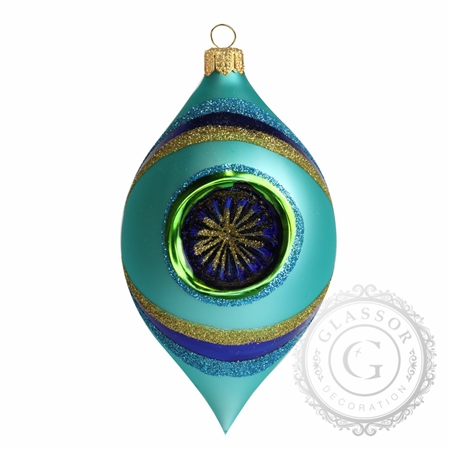 Christmas ornament turquoise olive with two reflectors