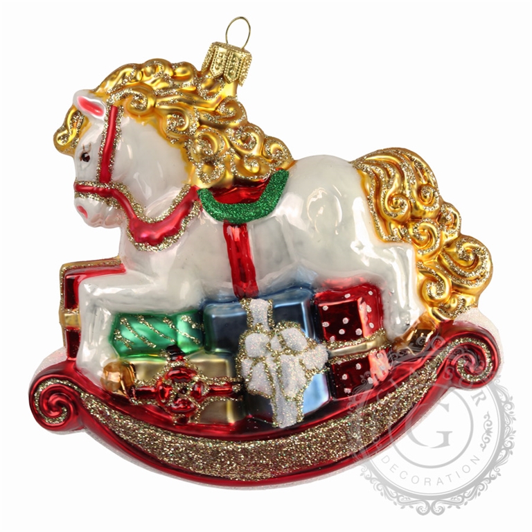 Rocking horse with gold mane