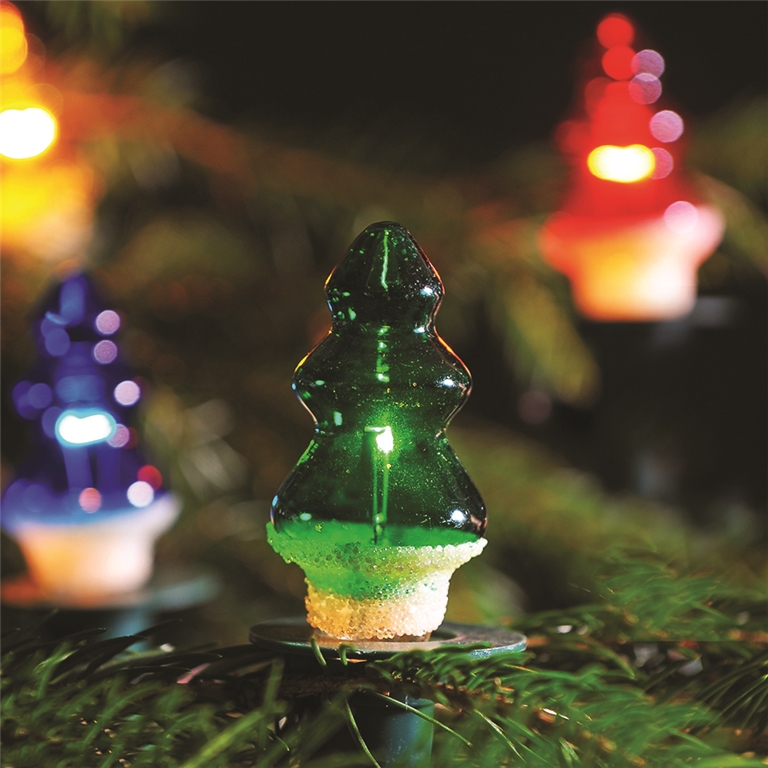 Christmas lights with glass bulbs colorful trees