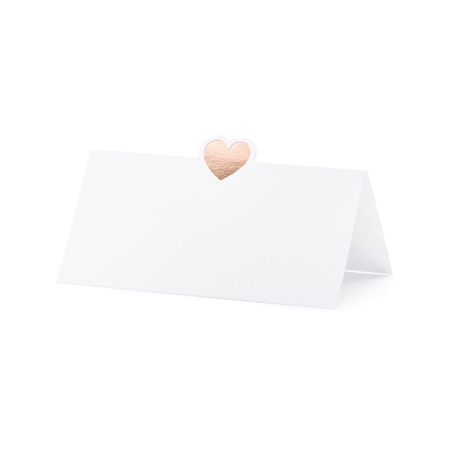 Name tag with rose gold heart