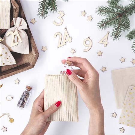 Advent calendar with fabric bags