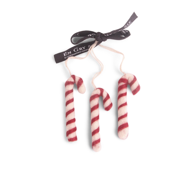 Christmas felt candy canes set 3 pcs