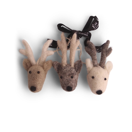 Woolen Christmas reindeers set 3 pcs