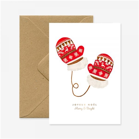 Gift card Christmas mittens