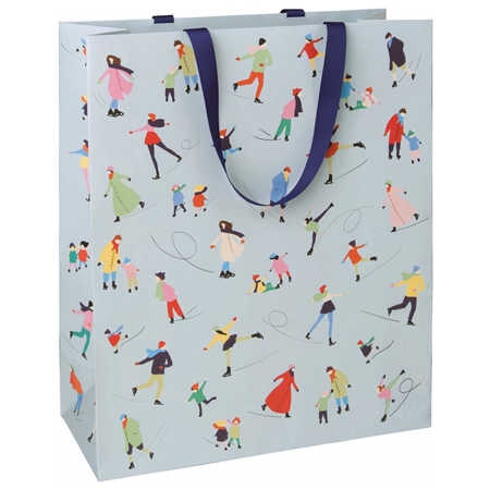 Gift bag with cheerful ice skaters