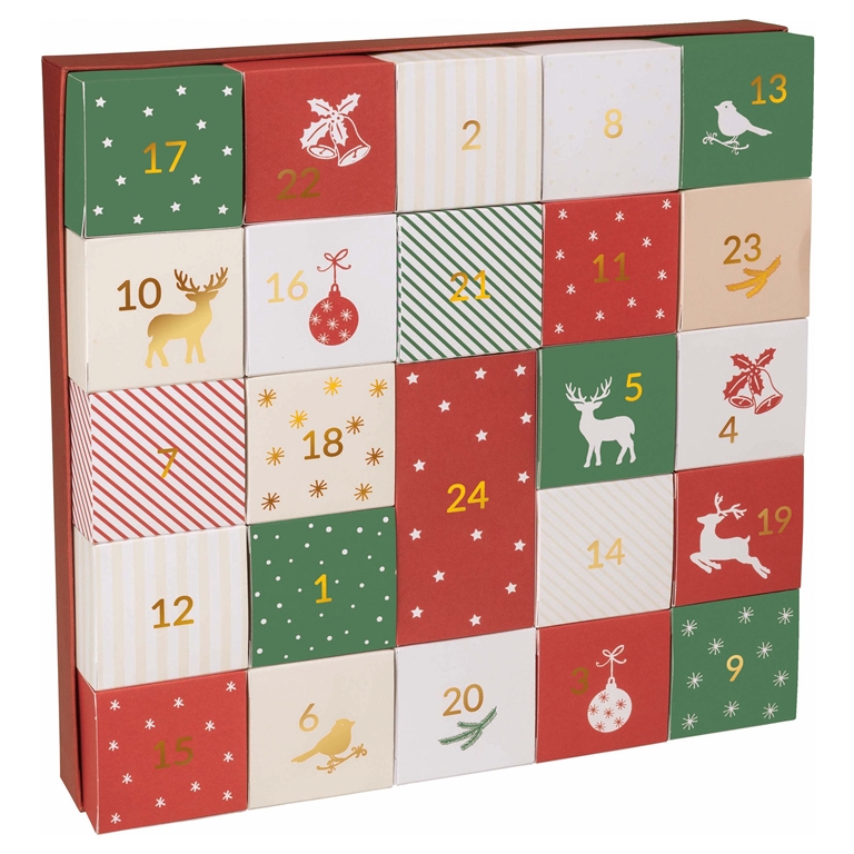 Christmas themed advent box calendar