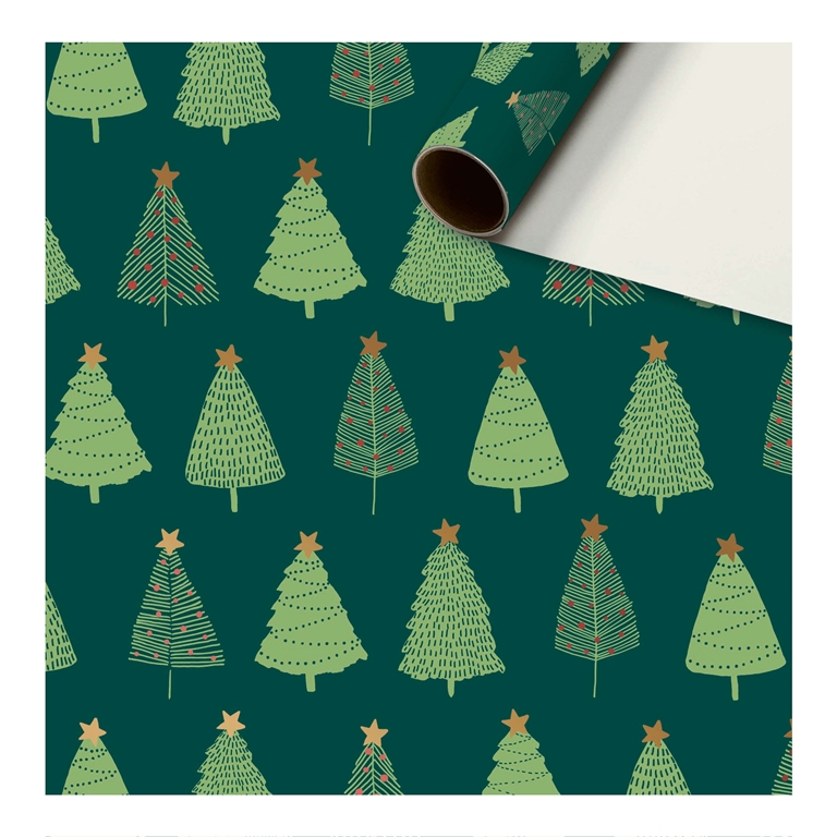 Wrapping paper with Xmas trees