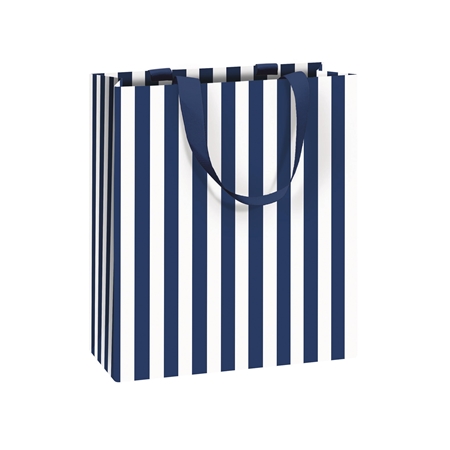 Gift bag with blue stripes