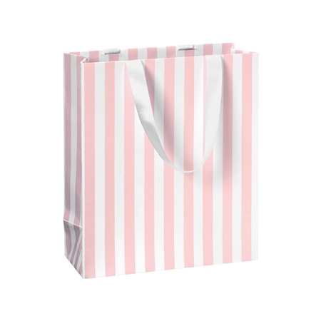 Gift bag with pink stripes