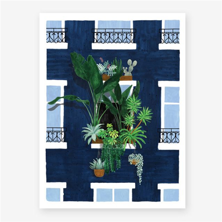 Poster balcony full of flowers