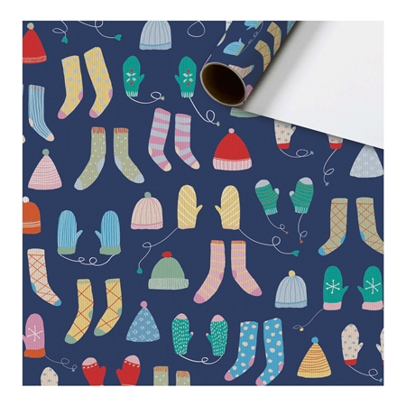 Wrapping paper with mittens