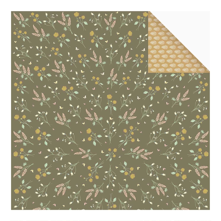 Reusable gift paper with flowers