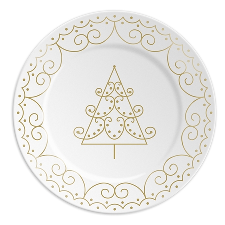 Porcelain plate with gold tree